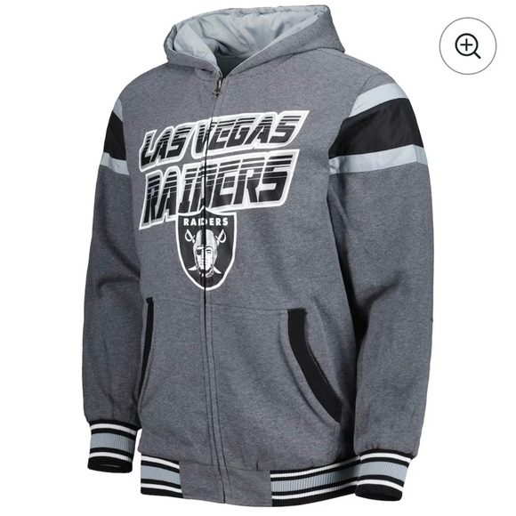 Las Vegas Raiders Men Jacket - Black and Gray - Picture 2 of 8